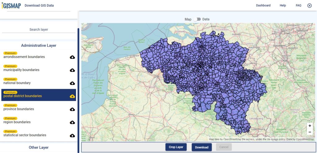 Belgium Postal Code Map Download Belgium Administrative Boundary Shapefiles - Provinces,  Arrondissements, Postal Districts And More -