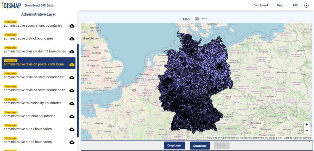 Germany GIS Data - Postcode Boundaries