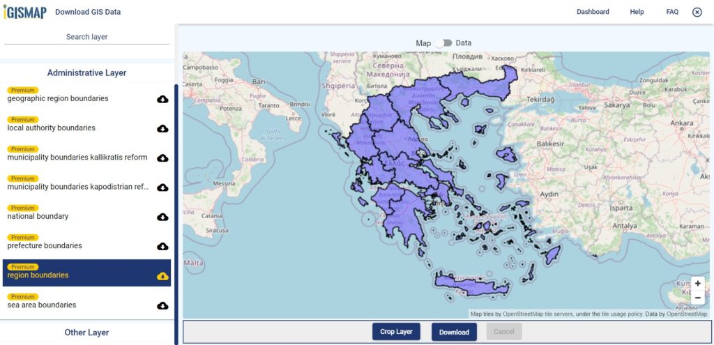 Greece GIS Data - Region Boundaries