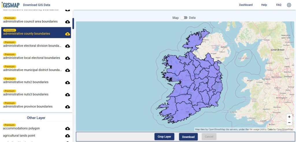 Ireland GIS Data - County Boundaries