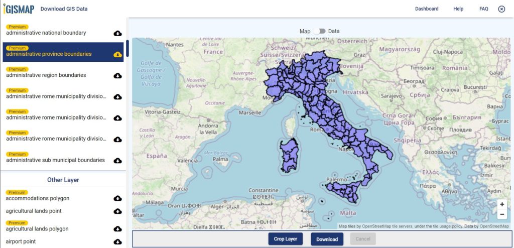 Italy GIS Data - Province Boundaries