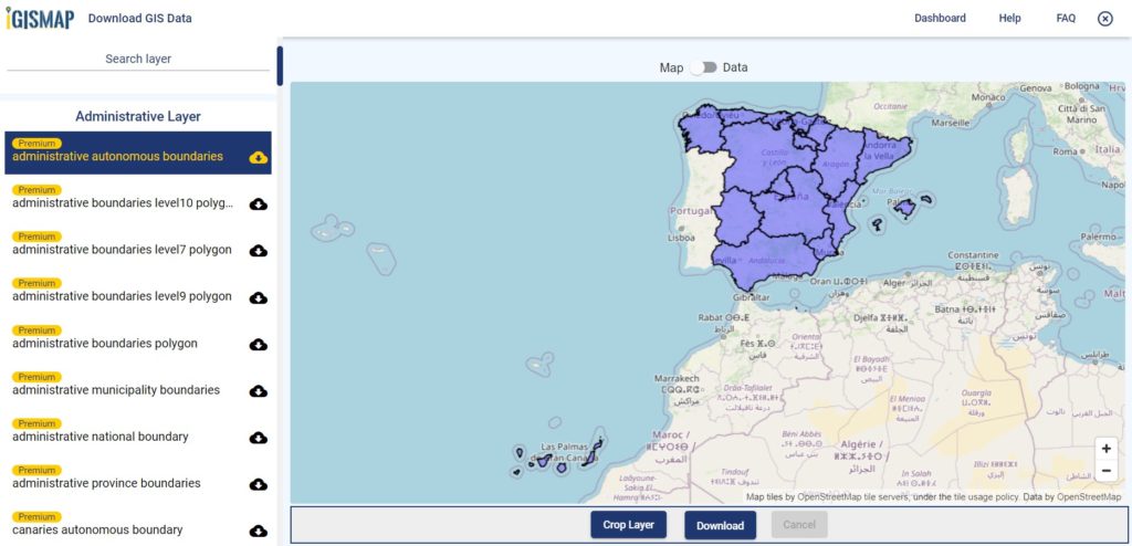 Spain GIS Data - Autonomous Community Boundaries