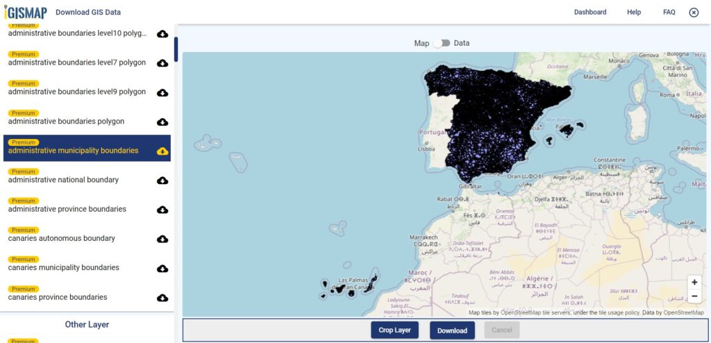 Spain GIS Data - Municipality Boundaries