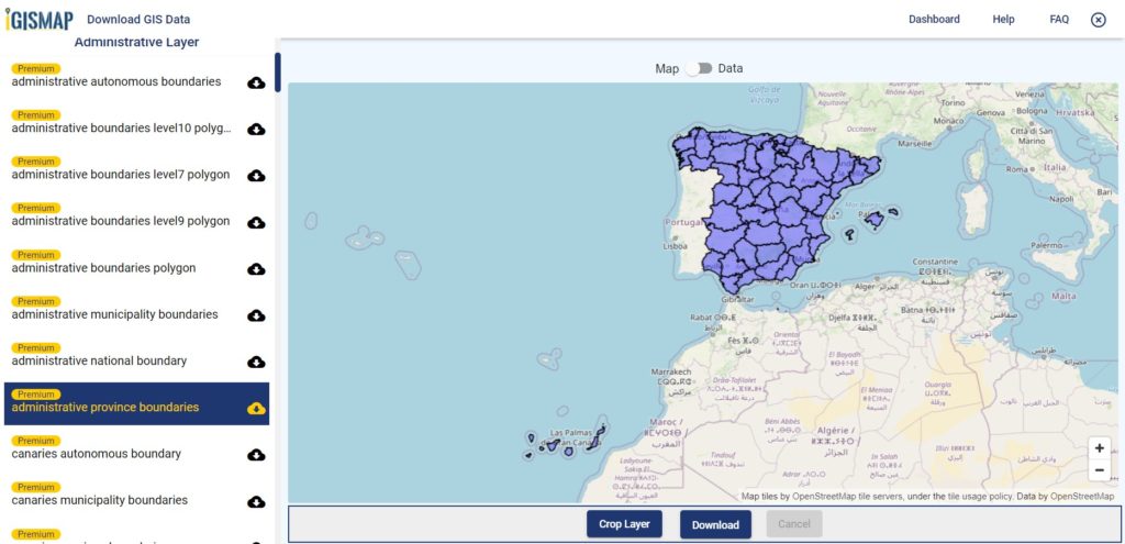 Spain GIS Data - Province Boundaries