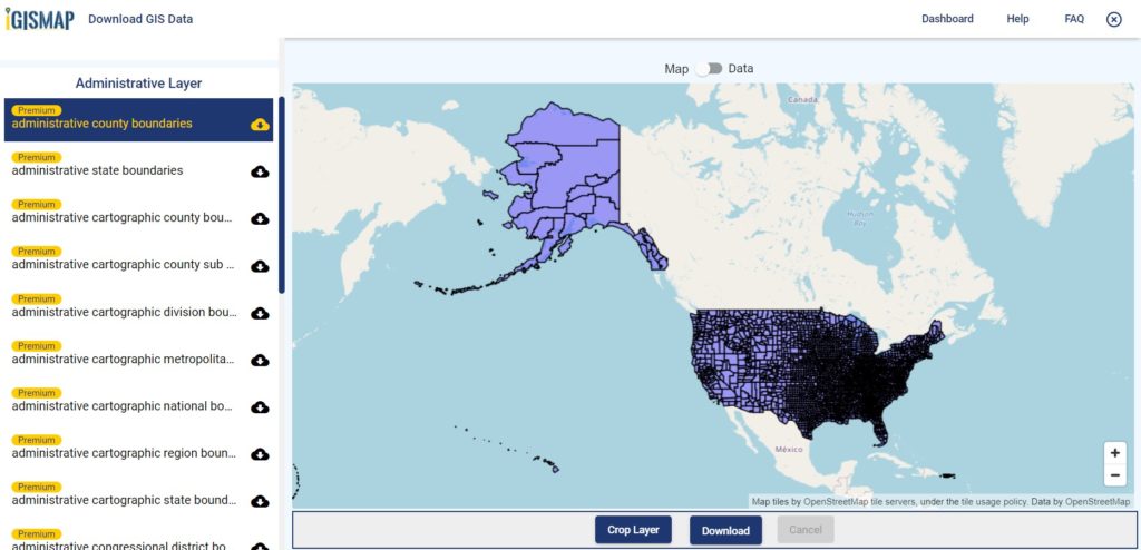 United States of America GIS Data - County Boundaries