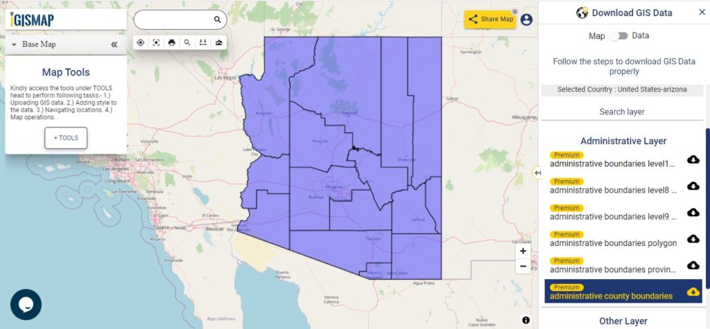 Arizona GIS Data - County Boundary