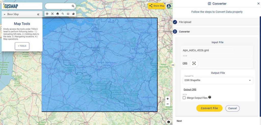 Converter Tool - Shapefile as Output Format