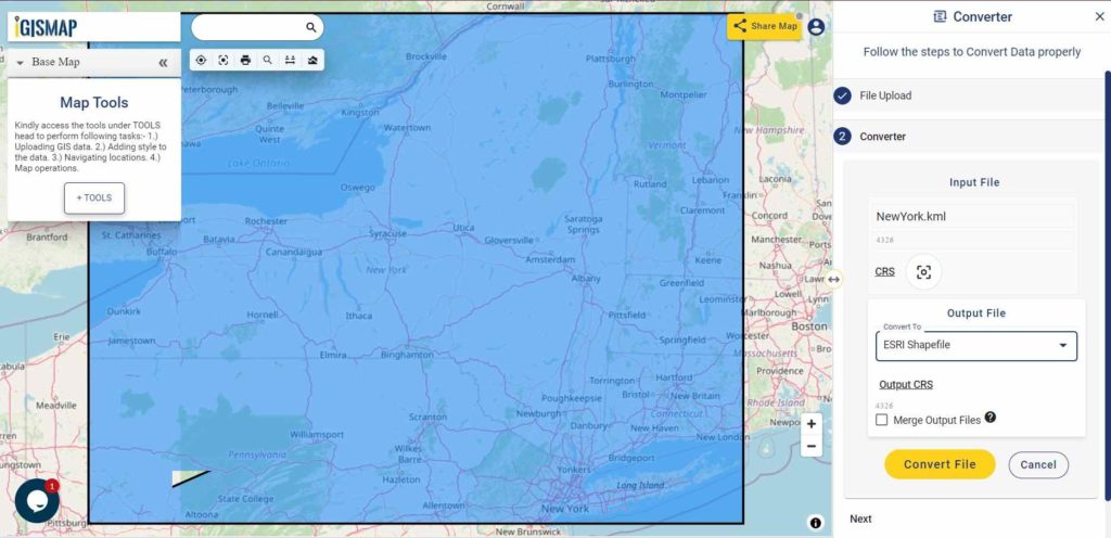 KML to Shapefile - Conversion Converter Tool - Shapefile as Output Format