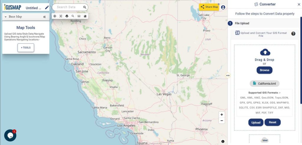Convert KML to TopoJSON Converter Tool - Upload KML