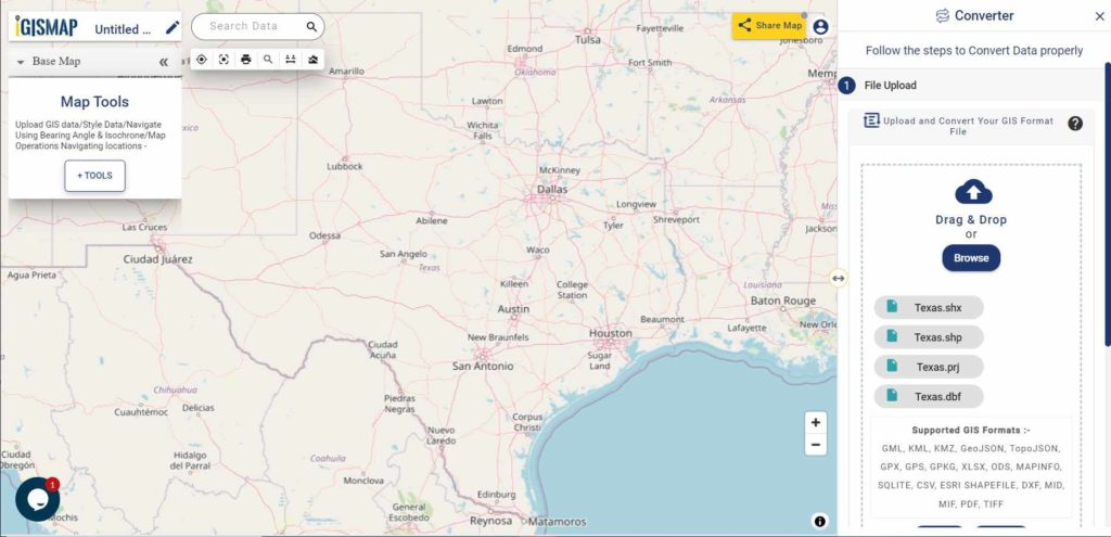 Convert Shapefile to DXF Converter Tool - Upload Shapefile