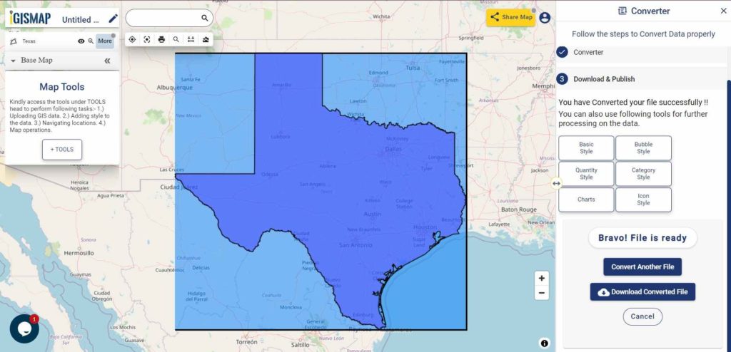 Shapefile SHP to SQlite conversion Download and Publish SQLite File