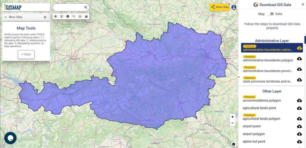 Austria GIS Data - National Boundary