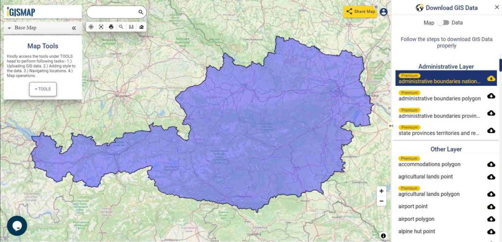 Austria GIS Data - National Boundary