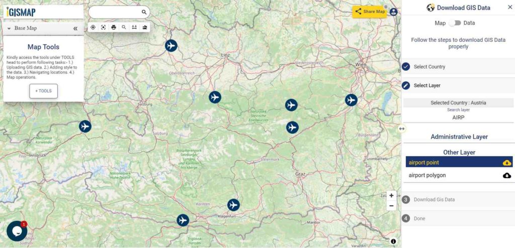 Austria GIS Data - Airport Points