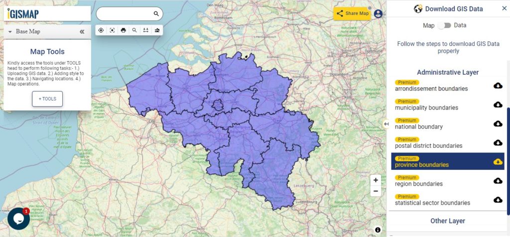 Belgium GIS Data - Province Boundaries