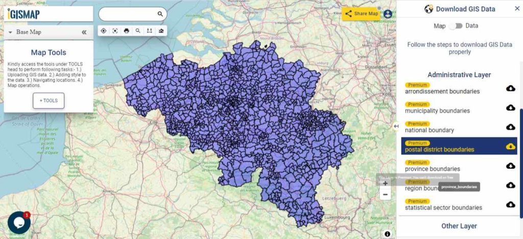 Belgium GIS Data - Postcode Boundaries