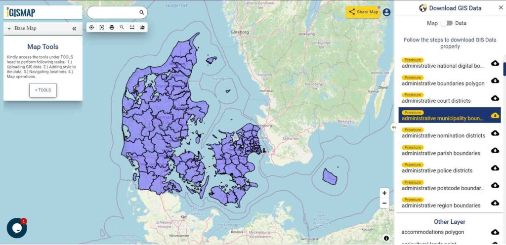 Denmark Municipality Boundaries