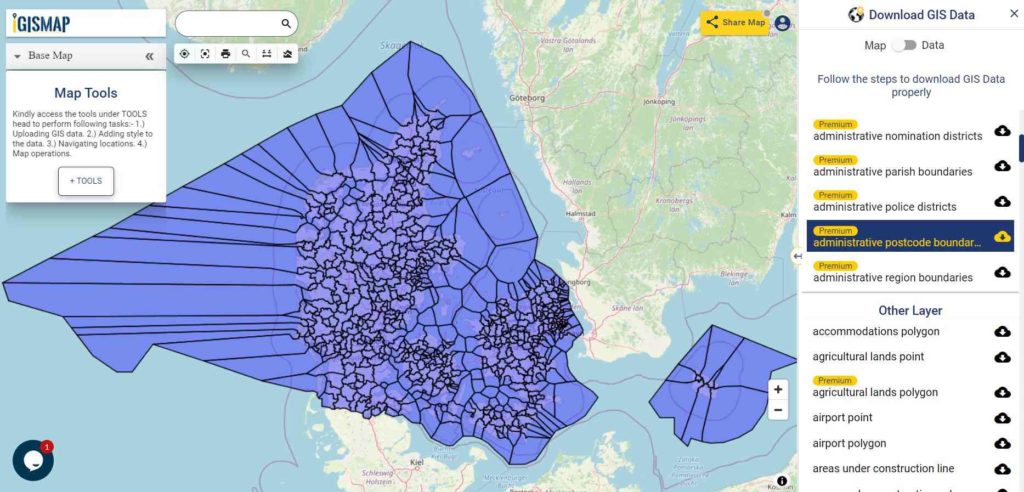 Denmark Postal Area Boundaries