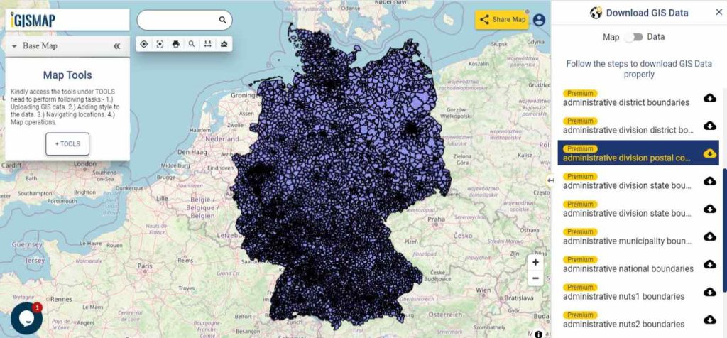 Germany GIS Data - Postcode Boundaries
