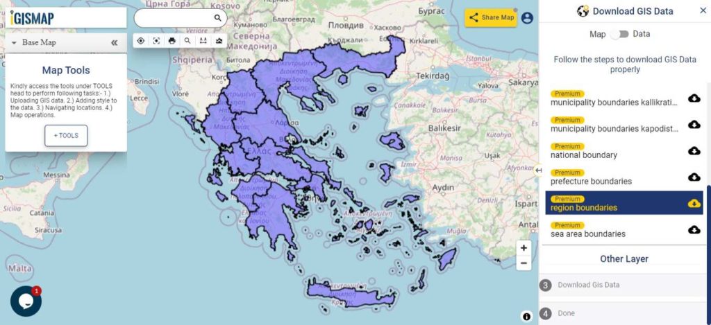 Greece GIS Data - Region Boundaries