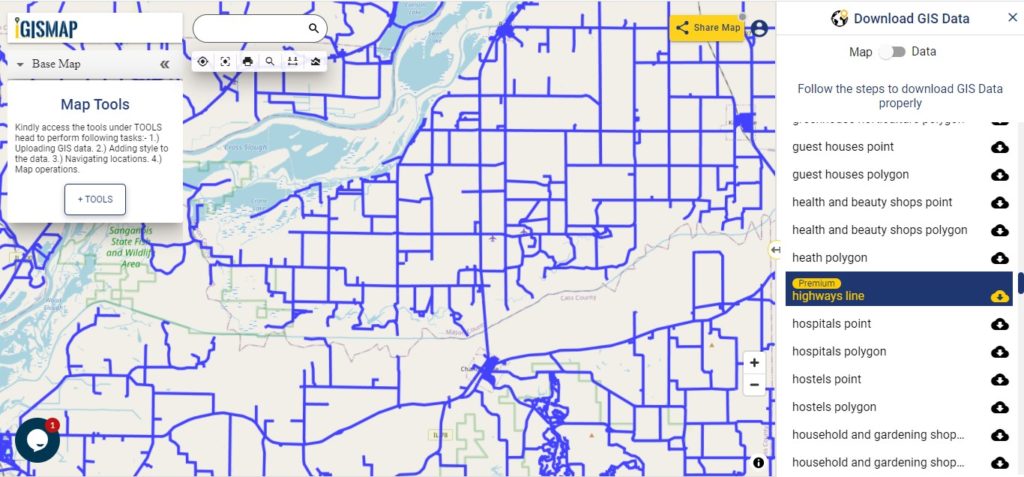 Download Illinois Counties GIS data - United States - Railway, Highway line  -