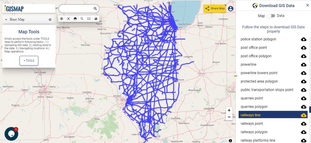 Illinois GIS Data - Railway Line