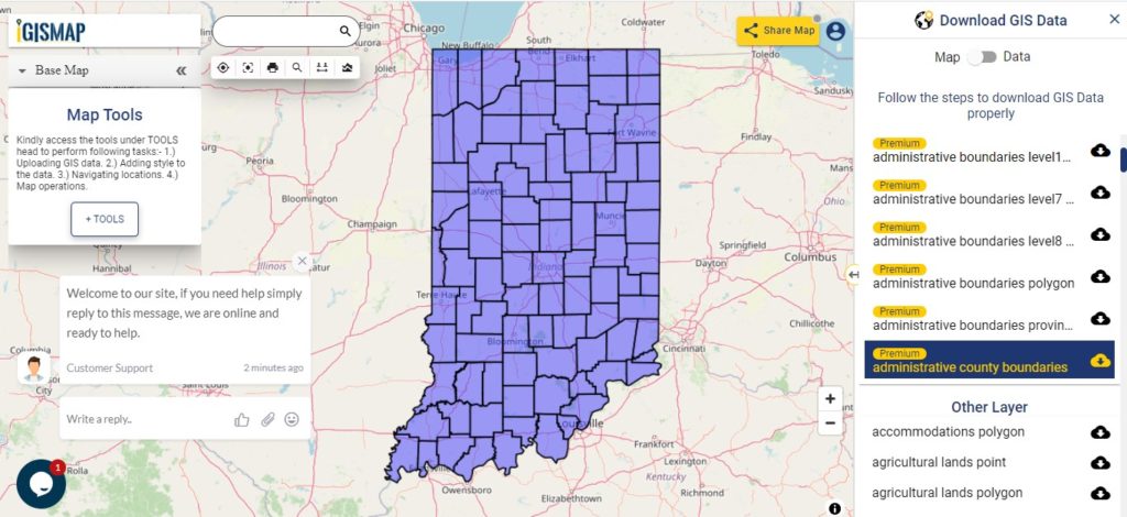 Indiana GIS Data - County Boundary
