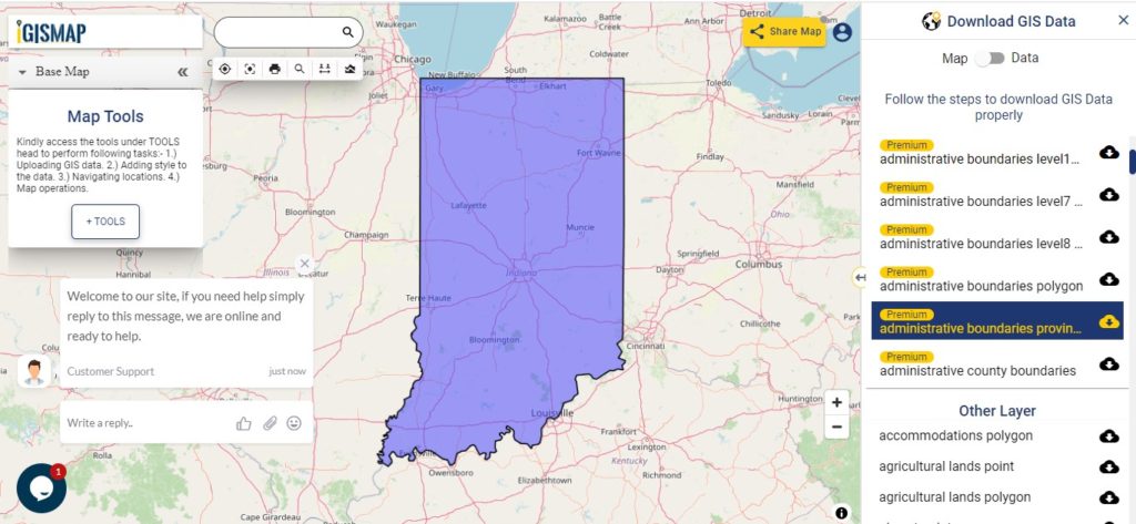 Indiana GIS Data - State Boundary