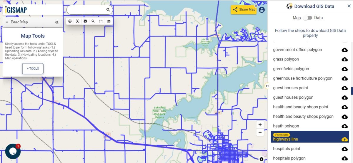 Download Iowa USA State GIS Data Counties, boundaries, railways, highways line shapefile