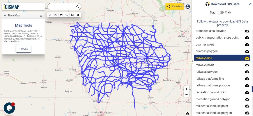 Iowa GIS Data - Railway Line