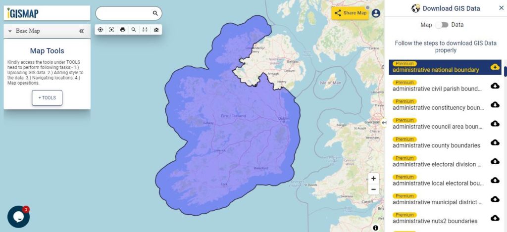 Ireland GIS Data - National Boundary