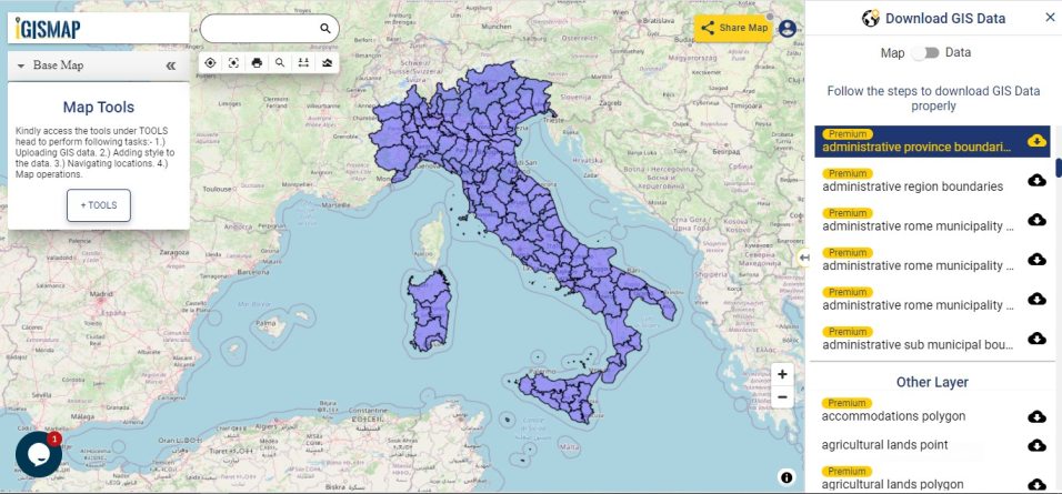 Italy GIS Data - Province Boundaries
