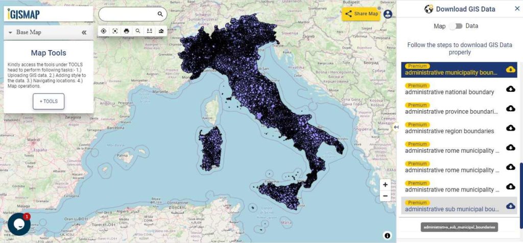Italy GIS Data - Municipality Boundaries