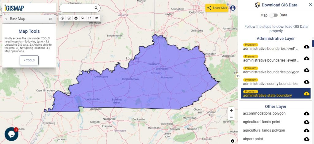 Kentucky GIS Data - State Boundary