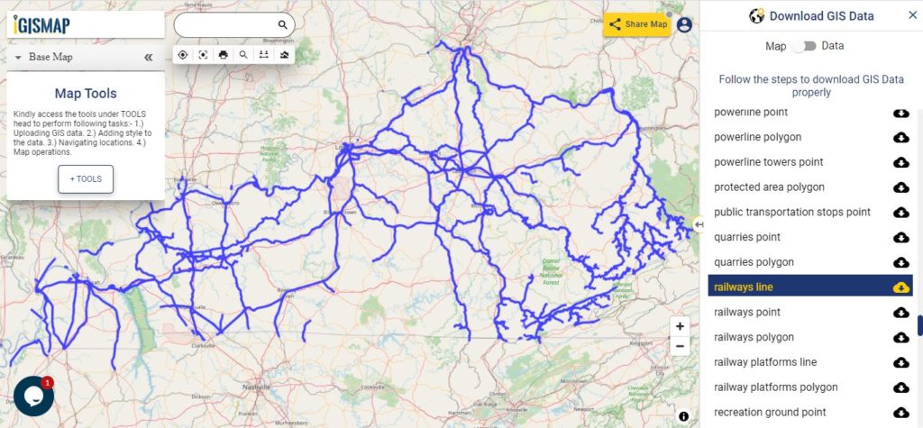 Kentucky GIS Data - Railway Line
