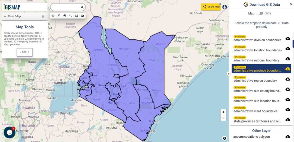 Kenya Province Boundaries