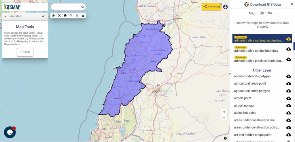 Lebanon National Boundary