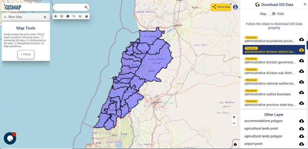 Lebanon District Boundaries