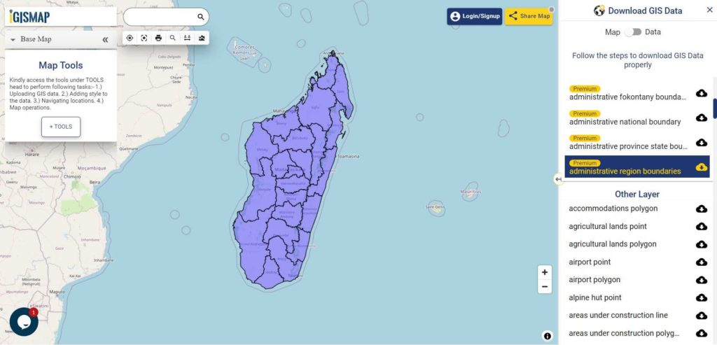 Madagascar Region Boundaries