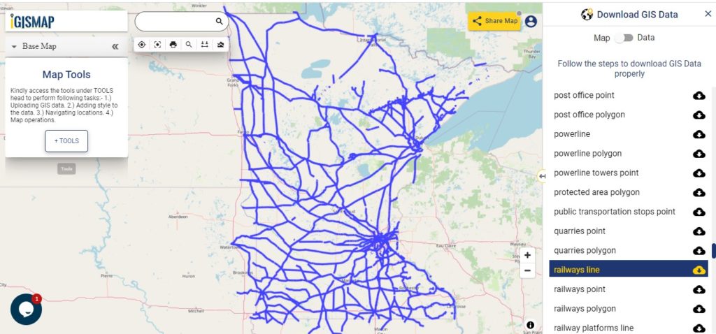 Minnesota GIS Data - Railway Line