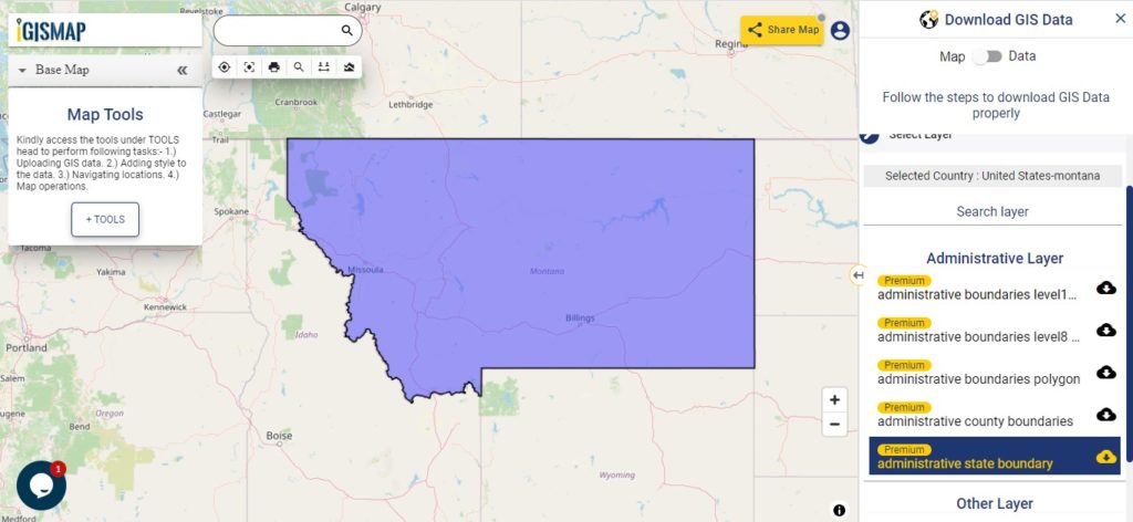 Montana GIS Data - State Boundary