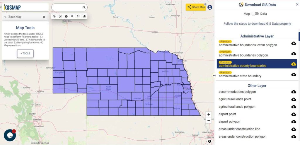 Nebraska GIS Data - County Boundaries