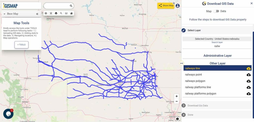 Nebraska GIS Data - Railway Lines