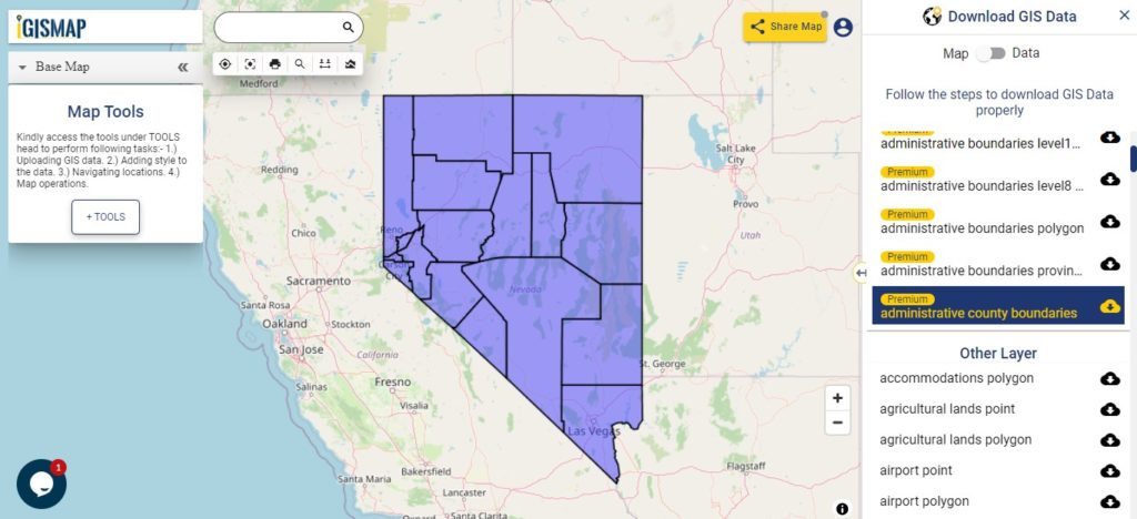 Nevada GIS Data - County Boundary