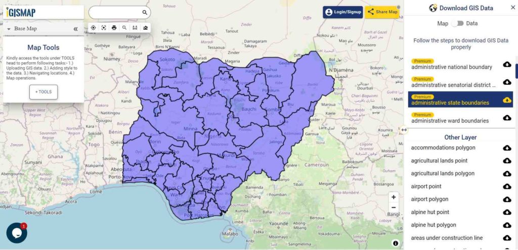 Nigeria States Boundaries