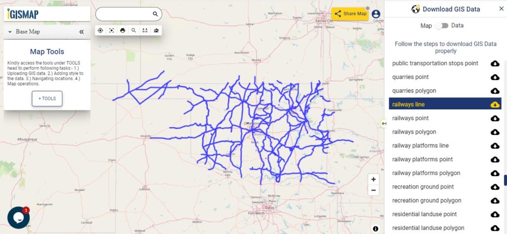 Oklahoma GIS Data - Railway Lines