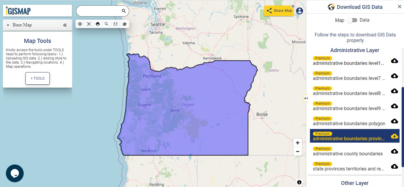 Download Oregon State GIS Maps - Download Oregon State GIS Maps %E2%80%93 Boundary Counties Rail Highway 