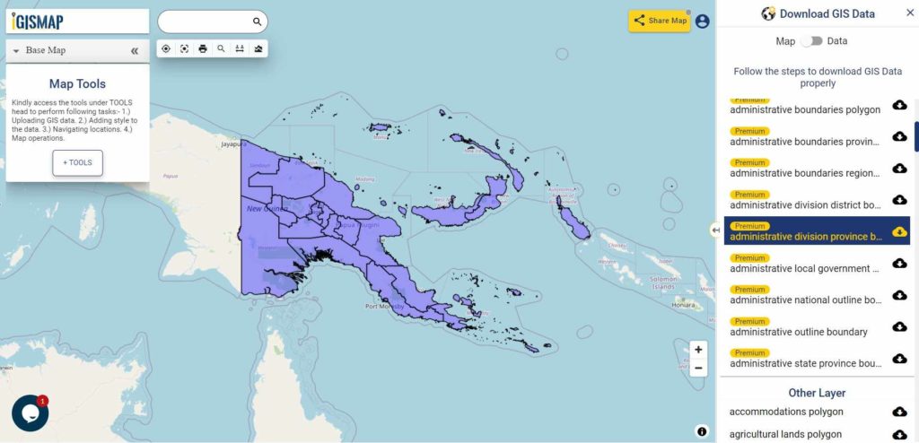 Papua New Guinea Province Boundaries