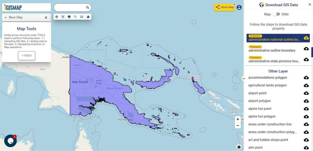 Papua New Guinea National Boundary