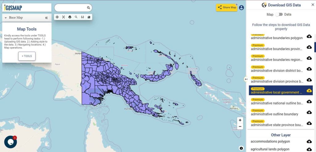 Papua New Guinea Municipality Boundaries